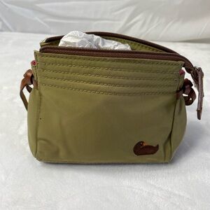 Olive Green Duck Embroidered Pouch
